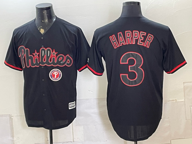 Men 2026 Philadelphia Phillies #3 Harper black Game Nike MLB Jers2->philadelphia phillies->MLB Jersey